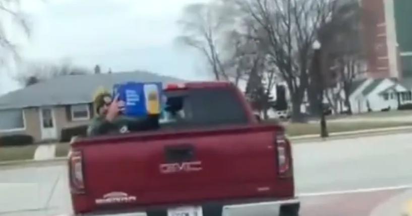 Aaron Rodgers Riding Around In The Back Of A Pickup Truck With A Case Of Beer Is The Most Relatable He’s Ever Been