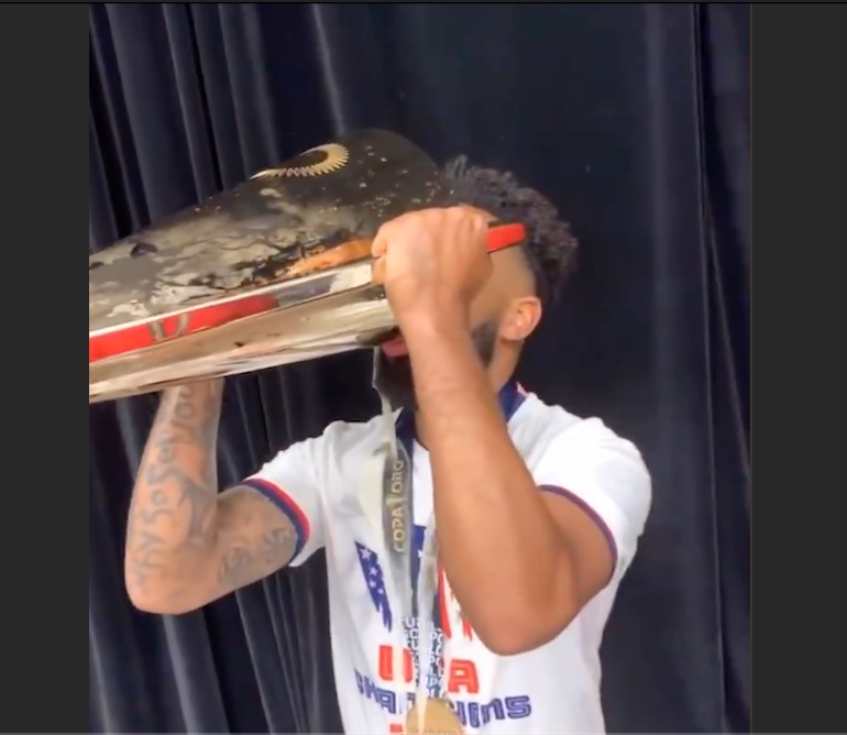 The USMNT Won The Gold Cup Immediately Partied In Vegas And Drank Out Of The Trophy