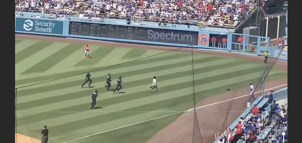 All This Dodgers Fan Had To Do Was Get By A Ball Girl, And He Was Free… And He Didn’t